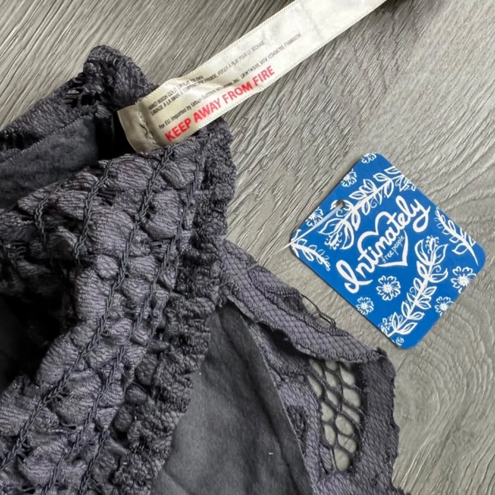 Free People Adella Bralette, Charcoal Gray ,  Sz Medium (NWT) - Picture 5 of 7